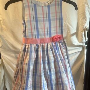 Carters 5t Plaid Sleeveless Kids Dress with Pink Accents 0005